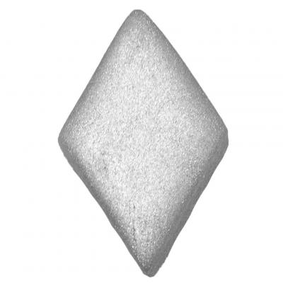 Silver metallic highlighter dust shown as a diamond-shaped swatch with a bright reflective sheen on a white background.